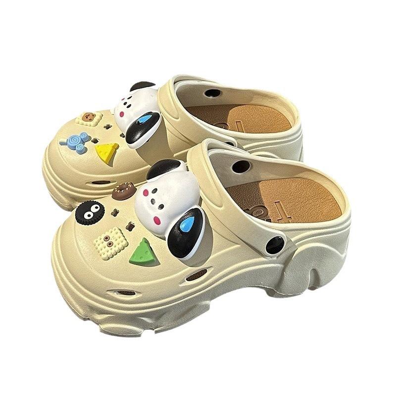 Rutschfeste Lochschuhe, Schuhe mit Absatz, Damenoberbekleidung, Sommer-DIY-Accessoires, dicksohliger Scheiße-treten-Taschenkopf, coole Strandschlappen