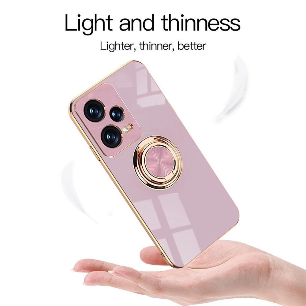 Plating Ring Holder Phone Case for Xiaomi Redmi Note 13 Pro 5G Note 13 Pro+ Plus Silicone Stand Shell Luxury Full Protection Cover