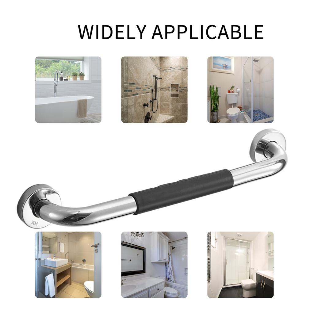 Bathroom Grab Bar Toilet Shower Bathtub Handicap Support Balance Grab Bar Stainless Steel Non-slip Rubber Rail