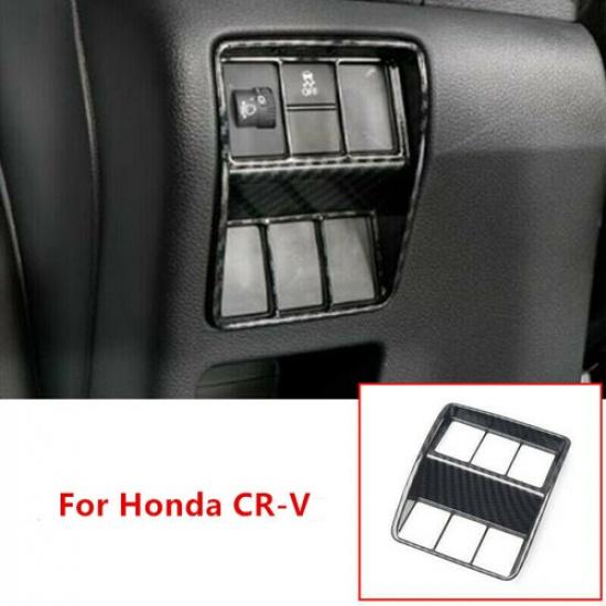 Carbon Fiber Headlight Adjustment Button Cover Trim For Honda CR-V CRV 2017-2022