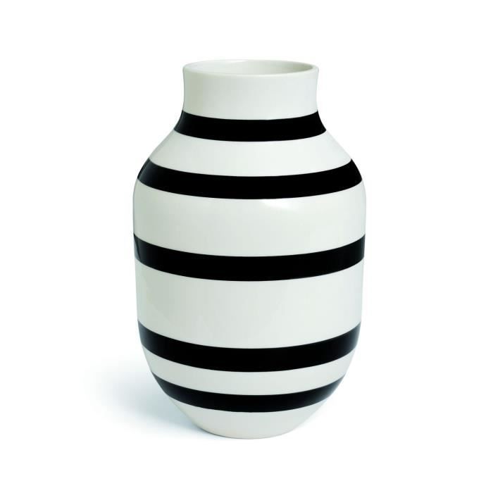 Vase En Céramique - Omaggio - H 30,5 Cm - Noir - Design Scandinave Moderne