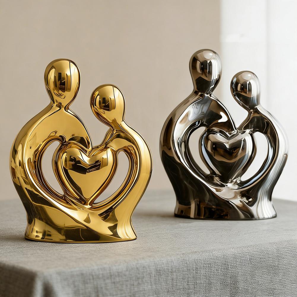 Couple Sculpture Couple Ornament Ceramic Couple Statue Hugging Figurine Lover Sculpture Wedding Anniversary Decor Valentines Day