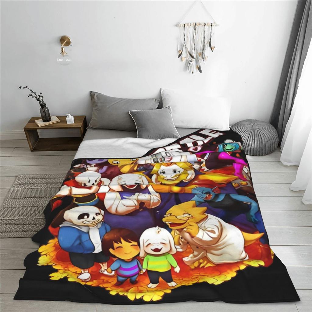 Undertale Skull Sans Video Game Blanket Ultra Soft Funny Design Throw Blankets for Couch Multi-size Quilt