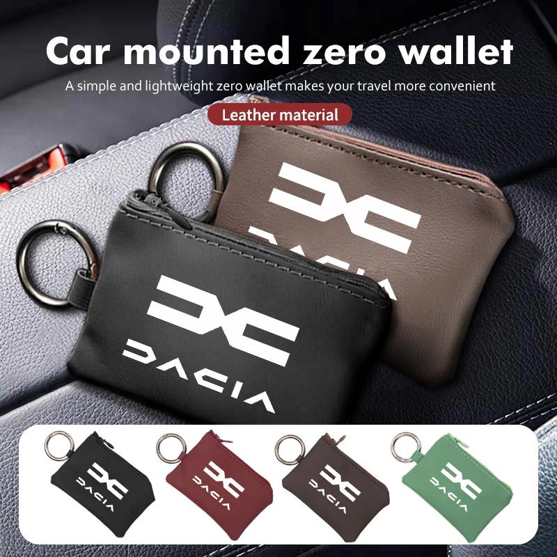 Accesorios para Coche Cartera de Llaves de Cuero Bolsita para Tarjetas Llavero con Emblema Bolsita Para Dacia Bigster Spring Duster Sandero Jogger Dokker Lodgy