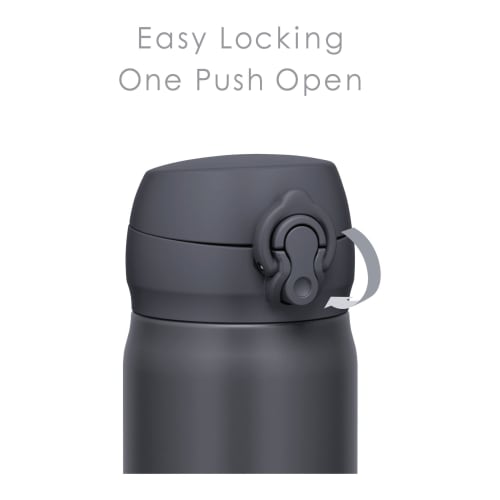 Thermos Vacuum Insulated Portable Mug, 500ml, Smoke Black, with Detachable Spout for Easy Cleaning, Lightweight, One-Touch Opening, Stainless Steel Bo