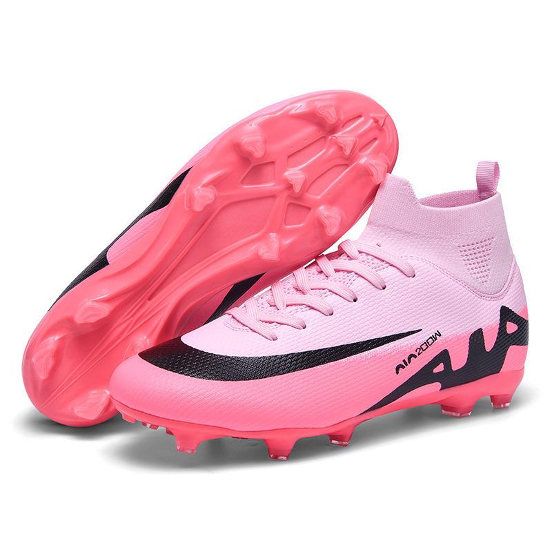 Large Size Football Shoes Men's High-top Student Competition Training Shoes Artificial Grass Ground Nails Long Broken Nails Children's Sports Shoes