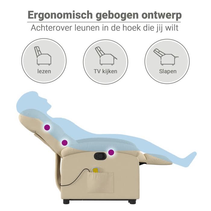 VidaXL Reclining Massage Armchair, Relaxation Chair with Adjustable Backrest and Footrest, Living Room Seat, Modern, 3204113