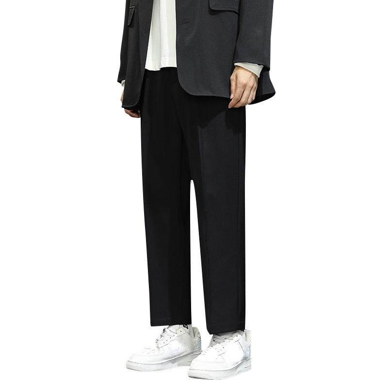 Spring and Autumn Nine-point Pants, Small Trousers, Men's Drape Slim Fit, Small-footed Casual Pants, Men's Straight Loose Suit Pants