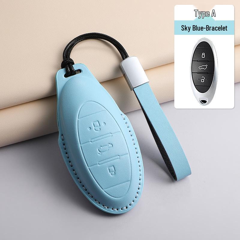 Creative Buckle Car Key Case for FAW Bestune T77, T99, B70, T55, T33 - Full Wrap Shell for Men & Women