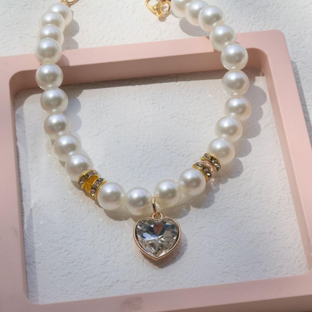 New Hot Selling Pet Pearl Necklace Devon Cat Color Vintage Fashion Pearl Collar Dog Pendant Accessories