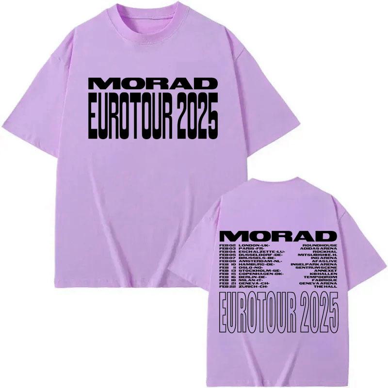 Rapper Morad Tour 2025 Double Sided Print T Shirts Men Women Fashion Hip Hop Short Sleeve Tshirt Summer Casual Cotton Tshirts