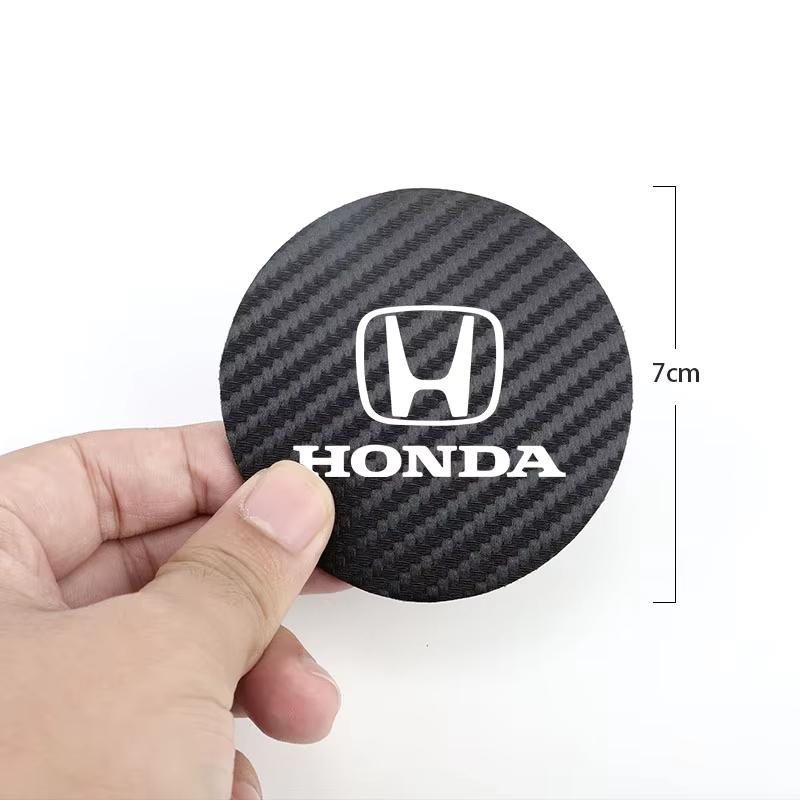 2Pcs Car Water Cup Groove Pad Leather Sound Insulation Mat For Honda Civic Accord Fit Jazz Pilot CRV Odyssey Passport City HRV KP5