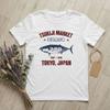 Tsukiji Fish Market T Shirt Unisexs Cotton Tops Shirts Vintage Oneck Short Sleeve