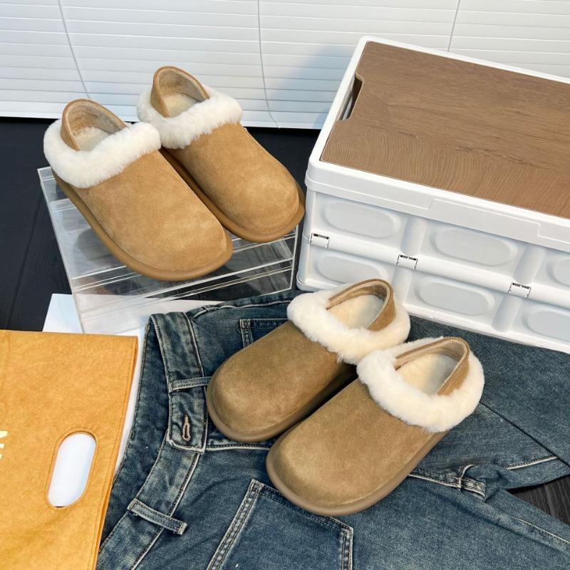 thick-soled matte cowhide velvet two-wear snow boots women's shoes new casual wool soft-soled cotton shoes