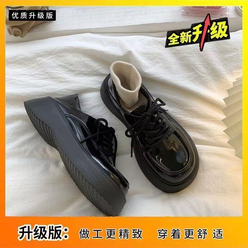 Platform Mary Jane small leather shoes women's British style 2025 spring new Japanese round head thick heel with skirt single shoes