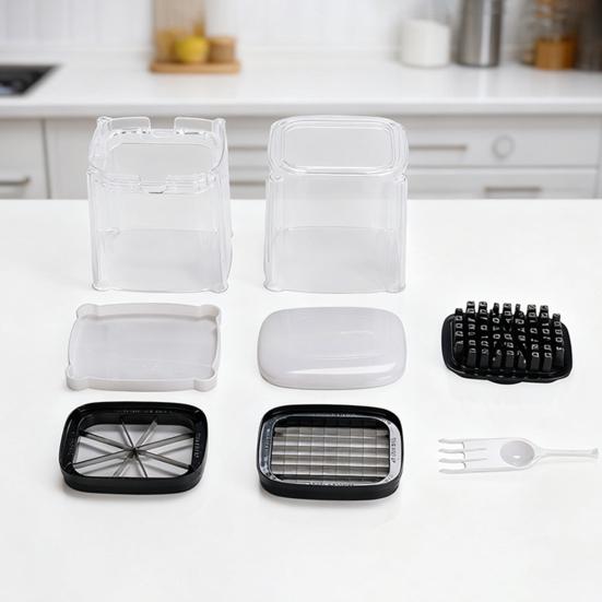 Coupe-légumes Coupe-frites Coupe-oignon Coupe-pommes de terre avec lames tranchantes Lavable au lave-vaisselle Base antidérapante Coupe-fruits