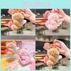 Delightful Bear Cream Plush Keychain With Stretchy Design Cute Cartoon Keyring For Fun Gifts