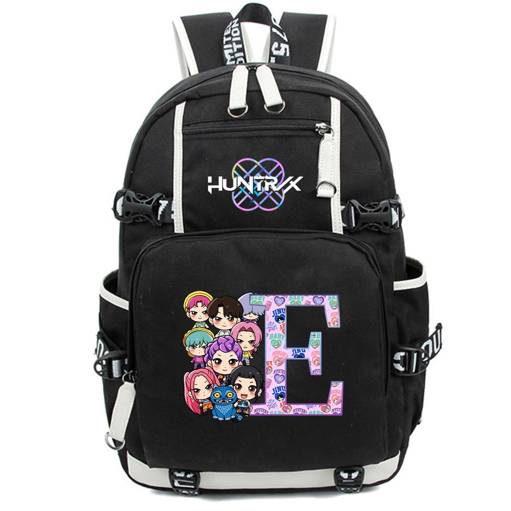 26 English Letter K-Pop Demon Hunters Backpack Large Capacity Bookbag Laptop Unisex Student Boy Girl School Bag Large Capacity Travel Outdoor Bag Gift