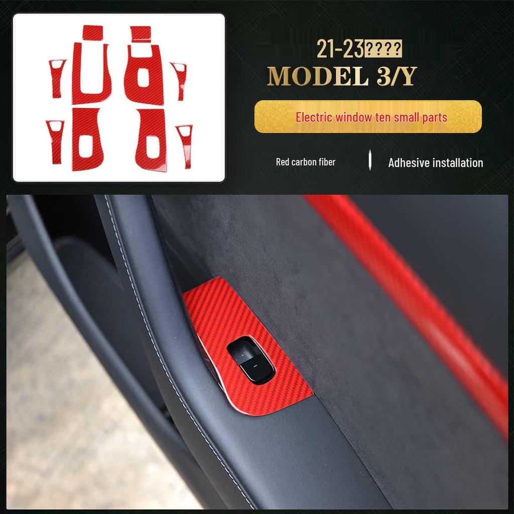 Carbon Fiber Interior for 2021-2023 Tesla Model 3/Y Steering Wheel & Console