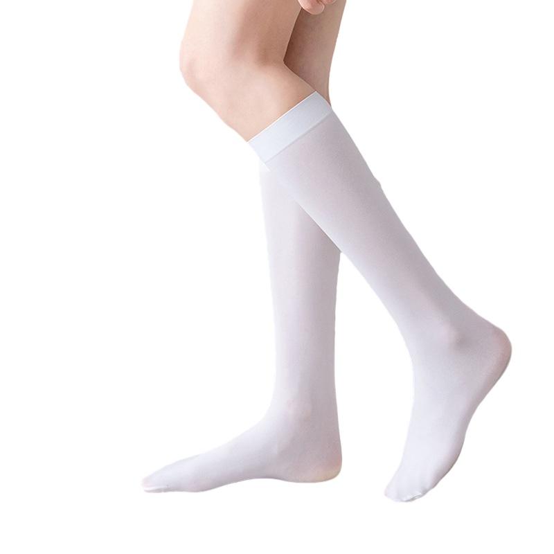 Female Socks Silk Jk Black White Long Velvet Leggings Student Stockings Calf
