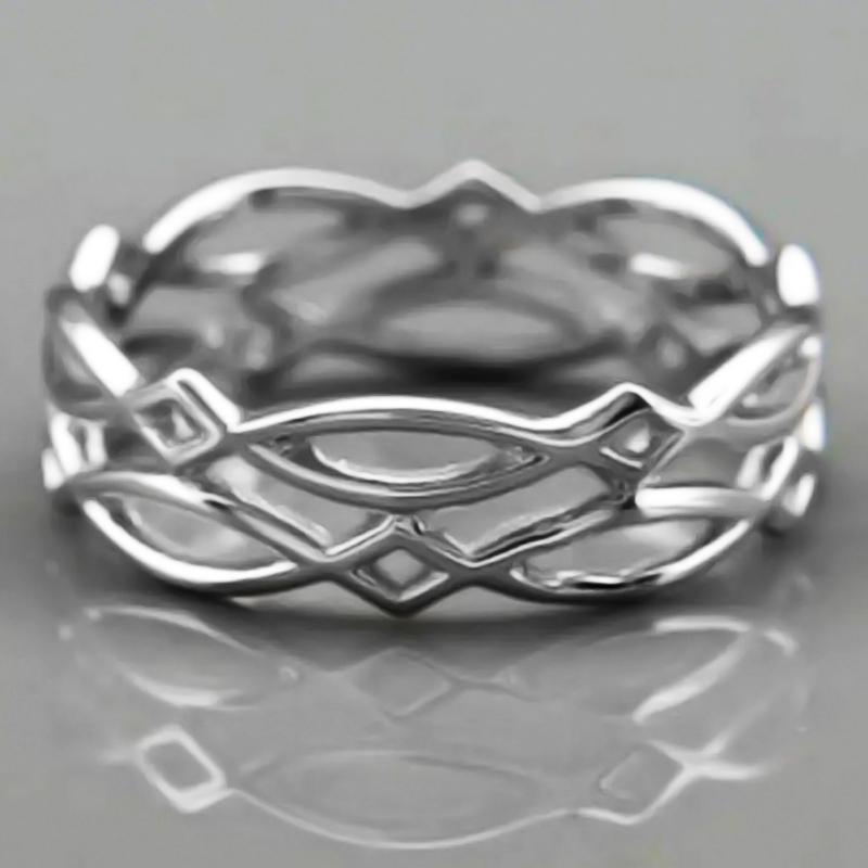 Huitan Hollow Band  Color Finger Ring for Women Daily Wear Statement Rings Modern Fashion Design Metal Accessories Jewelry