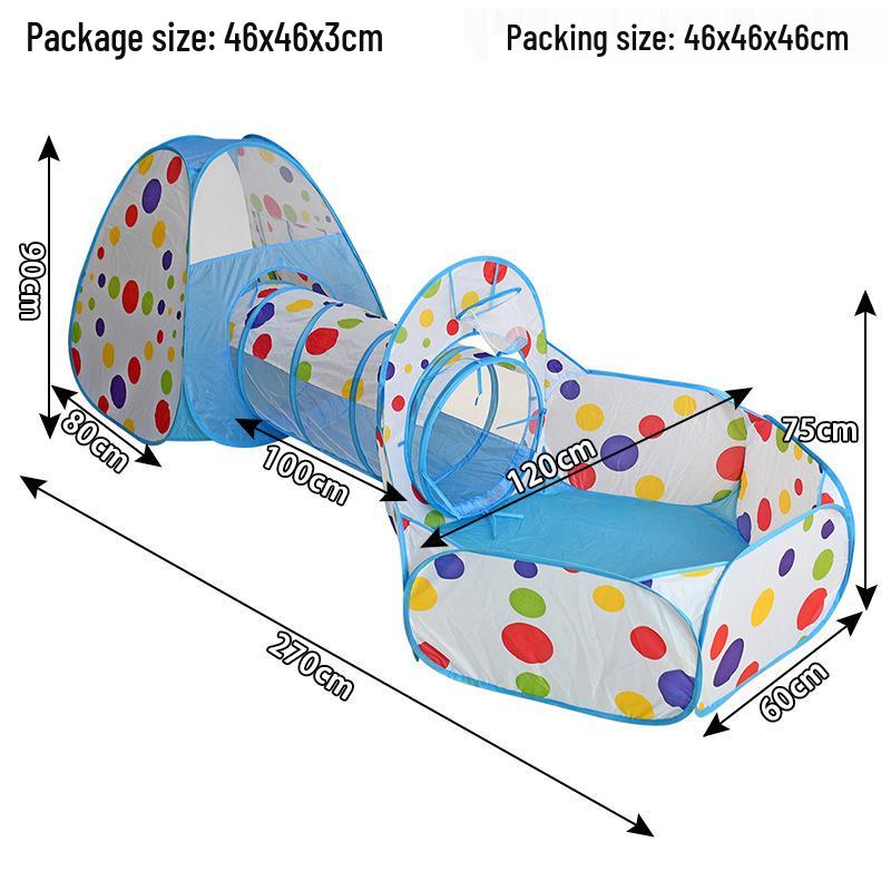 Extra-Large 3-in-1 Kids' Play Tent with Tunnel, Hoops & Ball Pit
