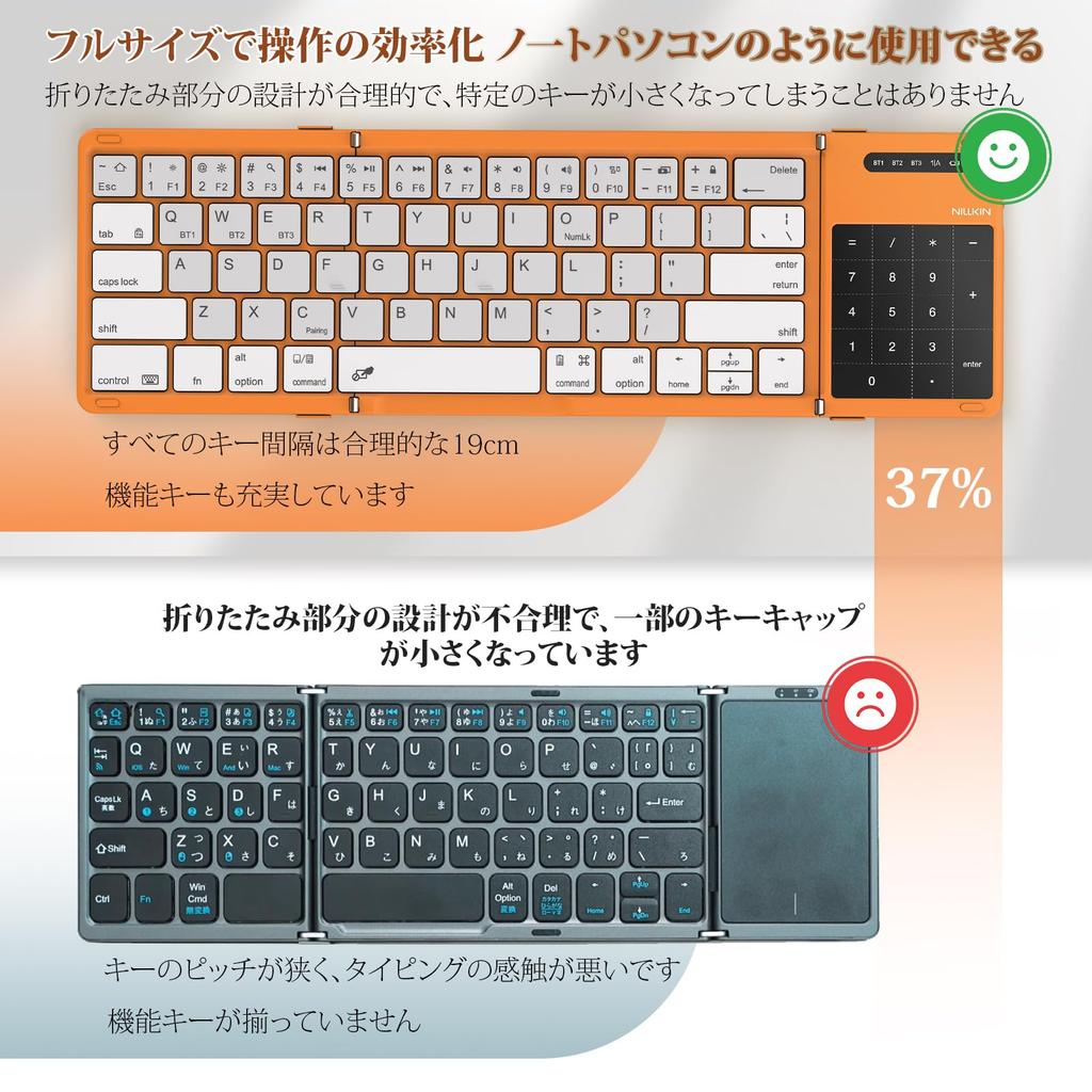 Latest Direct Foldable Wireless Keyboard for iPad and iPad Connects To 3 Devices Features Numeric Keypad Compatible with Includes Storage Bag and