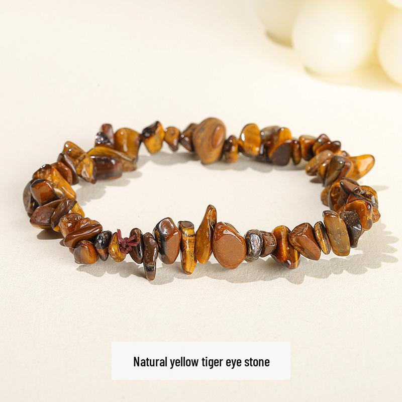 7-farbiges natürliches Kristallachat elastisches Armband mit Splittersteinen, unregelmäßiges Design, europäischer & amerikanischer Stil Hand Schmuck.