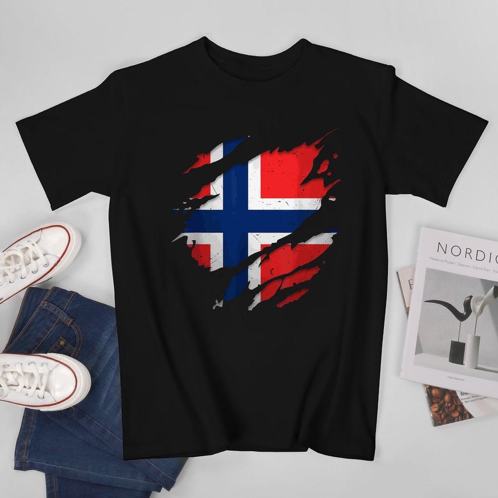 More Design Norway Flag Norse Unisex Tshirt Tees Tshirt Oneck T Shirts Unisex Boys Clothing 100 Cotton