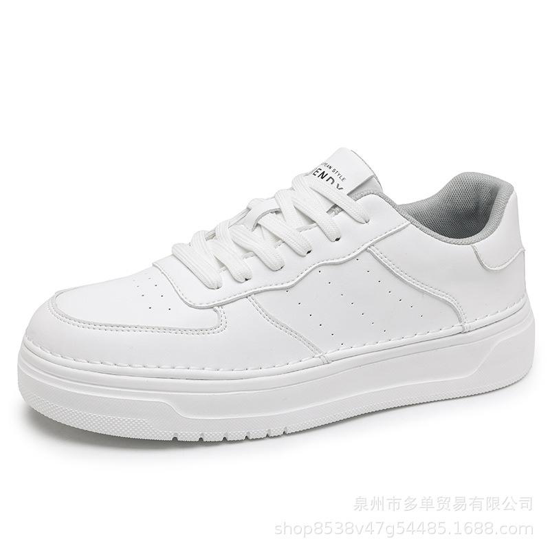 New Four Seasons Breathable Leather Shoes Light Luxury Little White Board Shoes Non-slip Sports Leisure Board Shoes