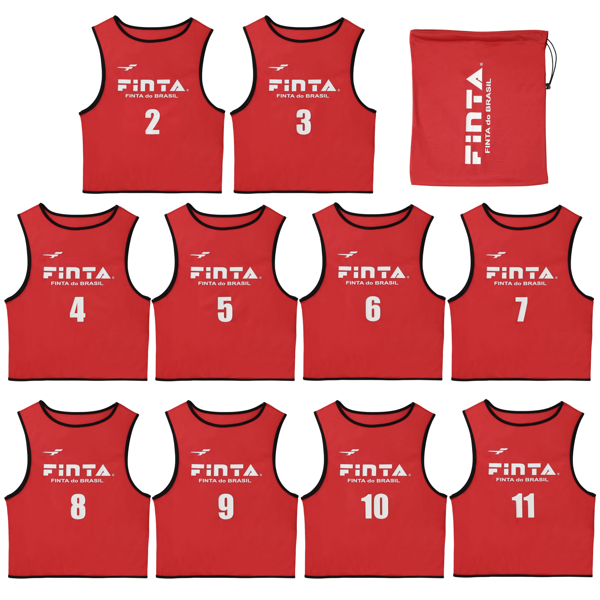 

FINTA Soccer Bibs for Adults, Set of 10, One Size Fits All, FT6513, Available in 8 Colors (Red)