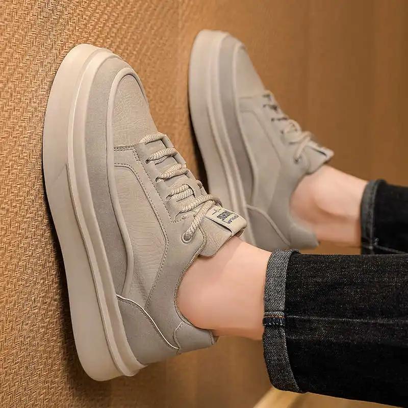 Lace-up PU Leather Women's Blue Boots Casual Summer Sneakers Woman Shoes 48 Sports Second Hand Super Deals Snackers
