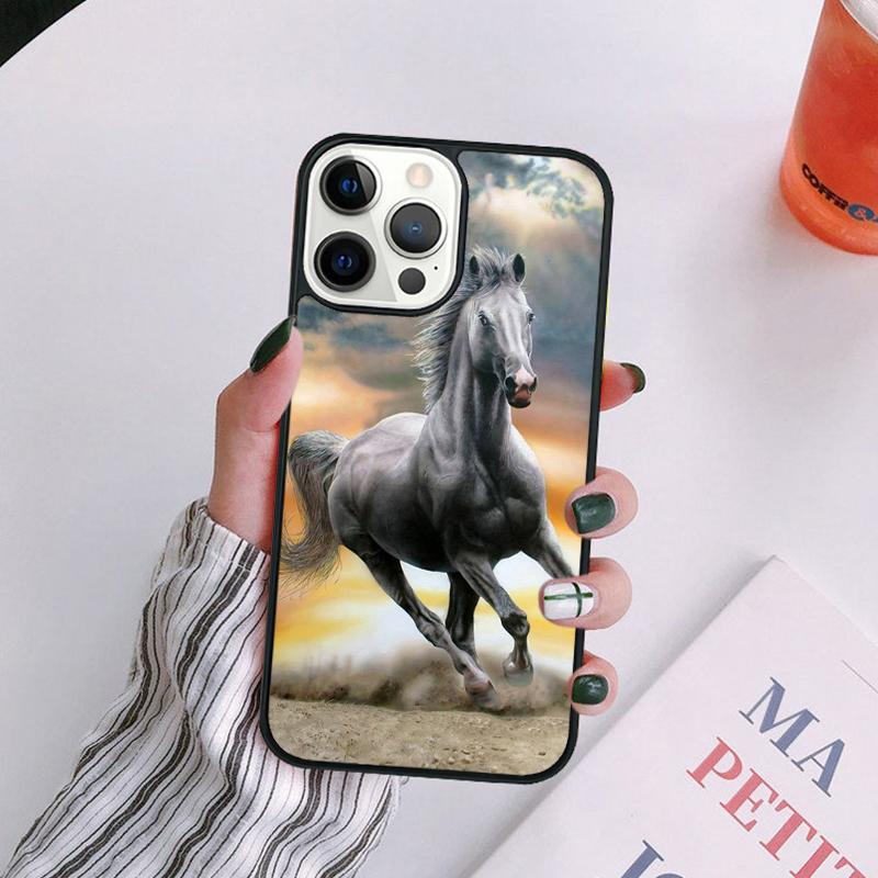 Horses Running Phone Case For iPhone 17 Air 14 13 12 16Pro Max 15  Plus Cover Shell Max Coque