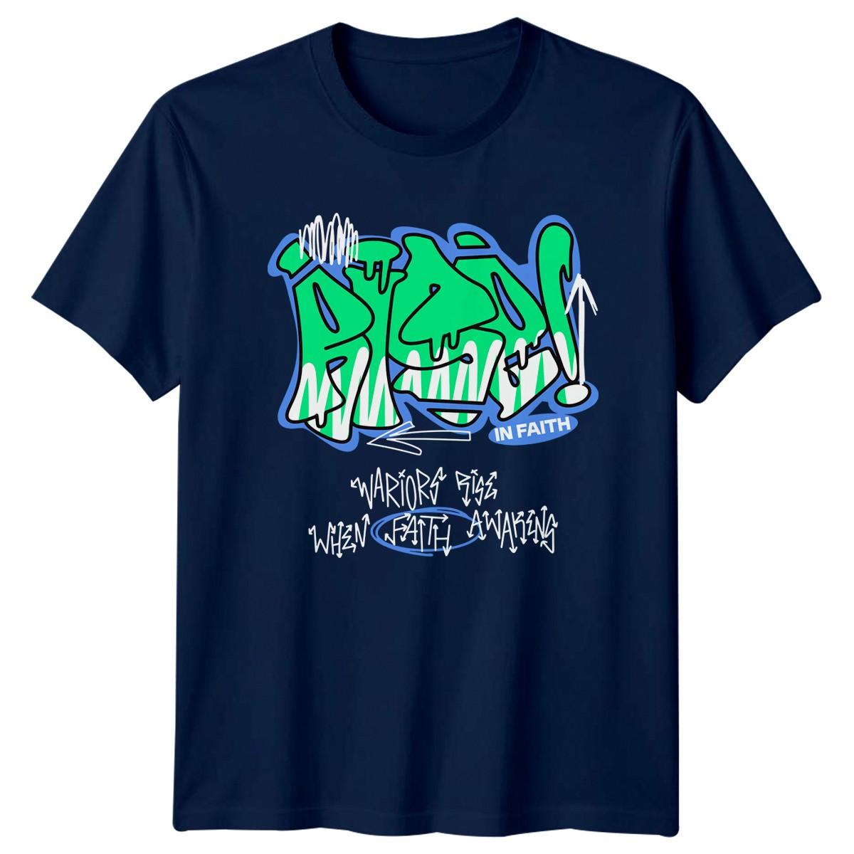 Warriors Rise When Faith Awakens T-Shirt Urban Streetwear Christian Gift XXXXL