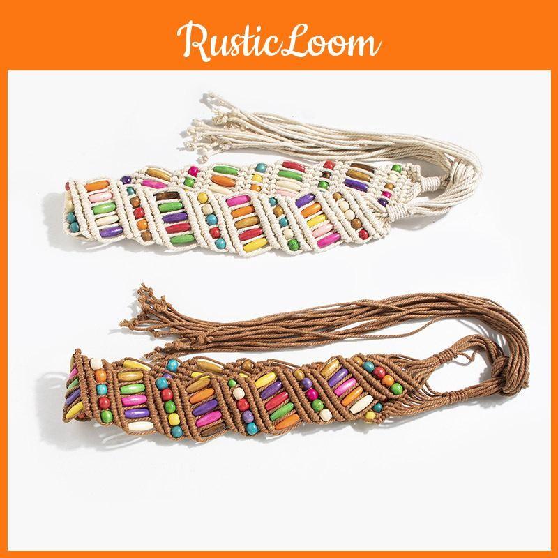 Resort Waist Bohemian Belt With Handmade Beaded Weaving For Womens Style Summer