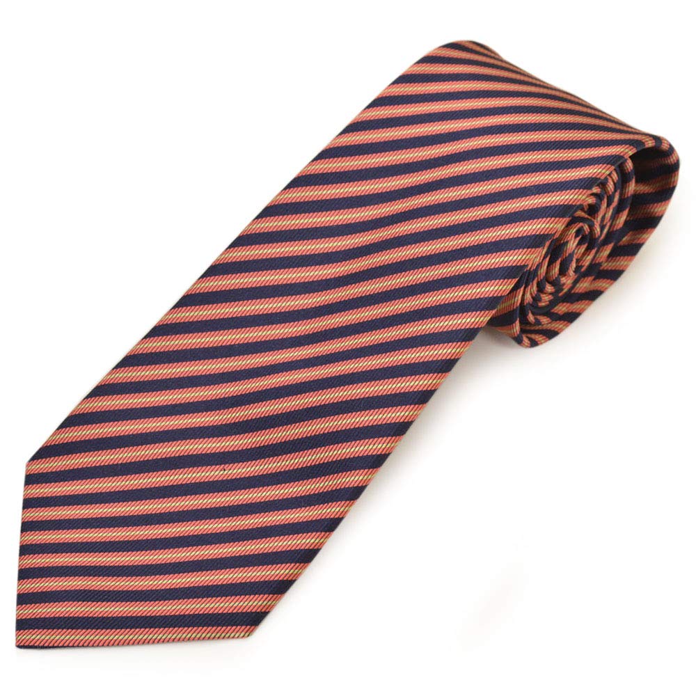 

Necktie Striped Pattern Silk Tie Sword Width egg20s006 Orange [Gaga Milano] Men s Necktie/Narrow (Size 7cm) APF1518-11