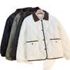 New Winter Diamond Plaid Cotton Jacket Short Loose Fashionable Cotton Jacket Versatile Korean Lapel Leave-in Women's Jacket