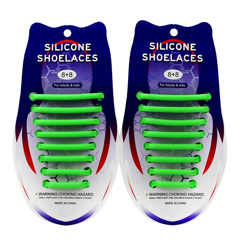 16Pcs Round Silicone Shoelaces without ties No Tie Shoe laces Elastic Laces Sneakers Kids Adult Rubber Quick Shoelace for Shoes