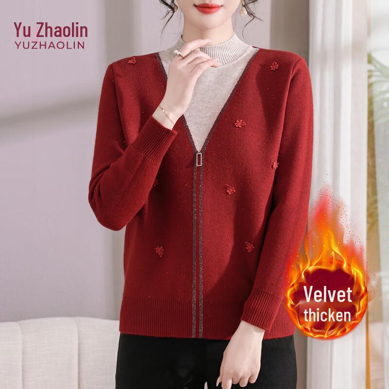 

YUZHAOLIN 2025 Autumn/Winter Women s Fleece-Lined Thermal Top XL