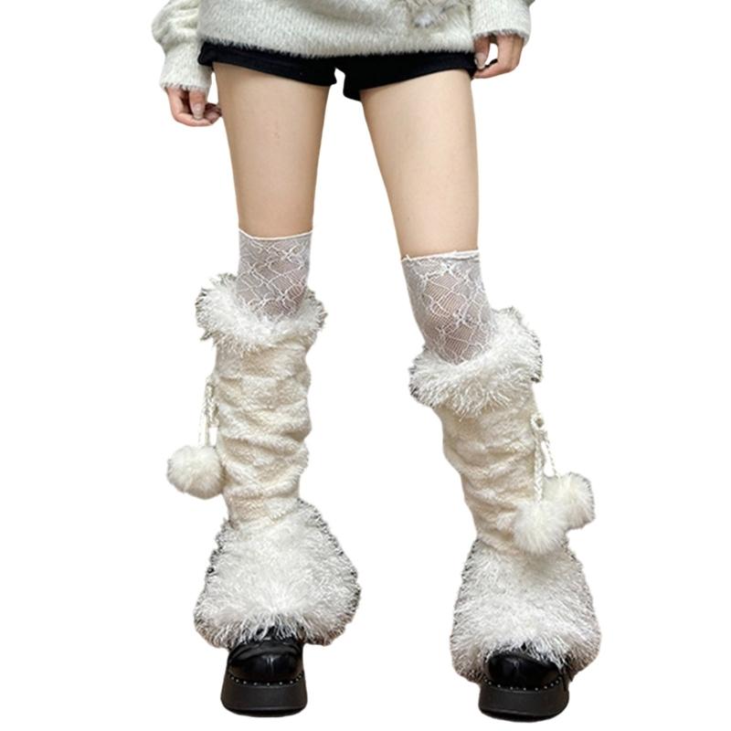 Womens Furry Party Costume Warm Faux Furs Fuzzy Long Boot Shoes Cuffs Cover Leg Warmers/Boot Sleeves/Boot Covers 1