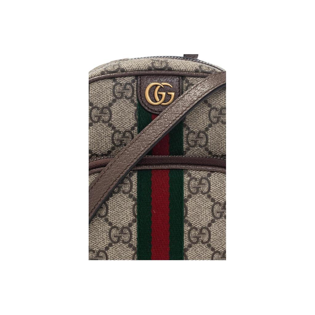 Gucci Ophidia GG Supreme Canvas Crossbody Bag With Web Stripe Gold Hardware For Unisex Daily Use
