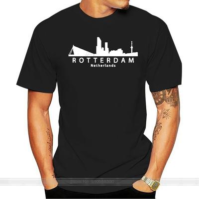 Rotterdam Netherlands Skyline T Shirt Men Customized Tee Shirt  Natural Cute Authentic Summer Unique Tshirt