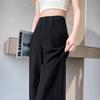 Women's High-Waist Tencel Cotton Linen Wide-Leg Pants - Summer Thin, Floor-Length, Straight Casual Design