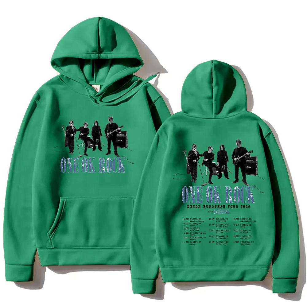 One Ok Rock Band Hip Hop Band Hoodies ONE OK ROCK Detox Europban Tour Sweatshirts Fall Men Women Two Sides Funko Pop Streetwear