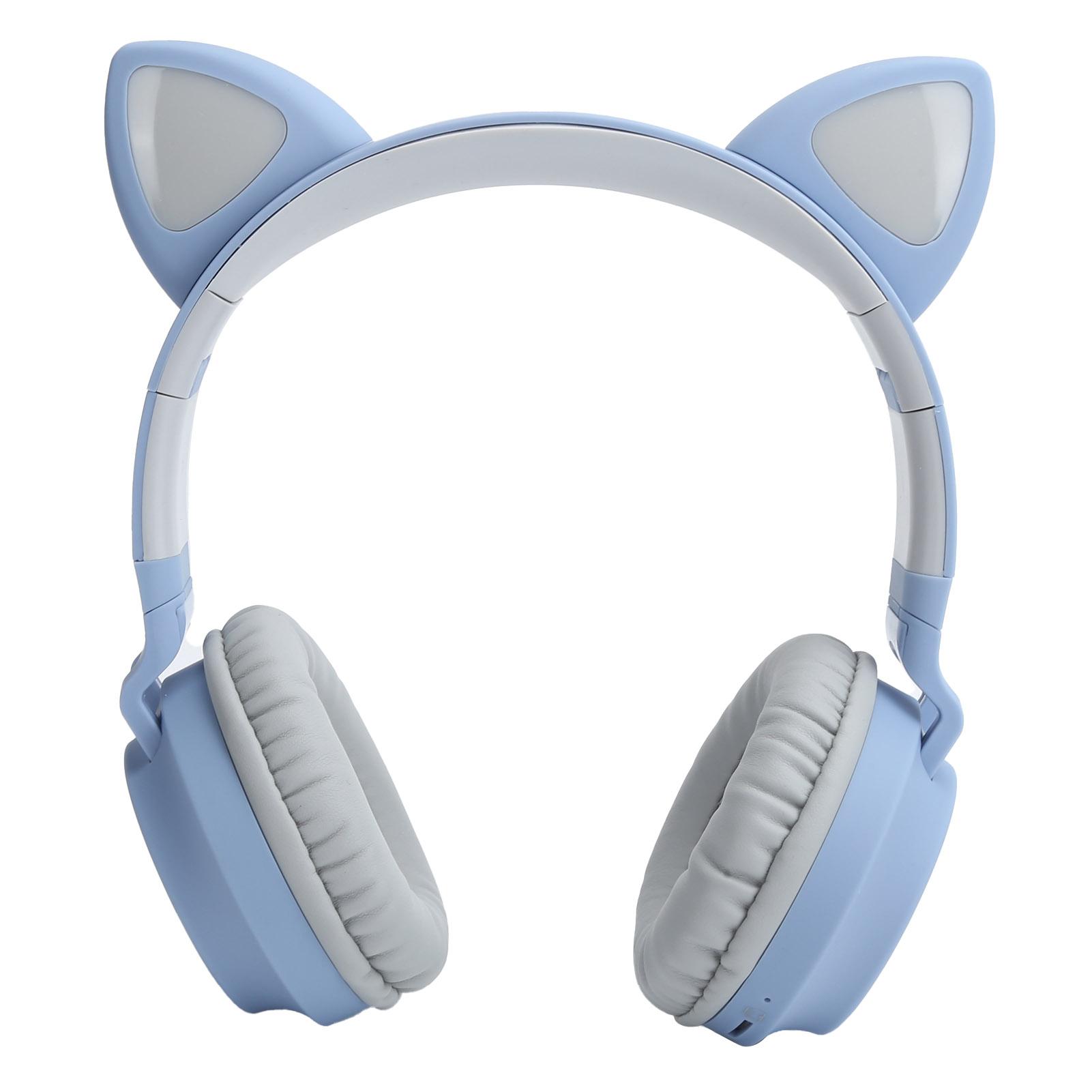 

Cat Ear Headphone 3D LED Light Wireless Bluetooth 5.0 Foldable Headsets with Microphone Type 3