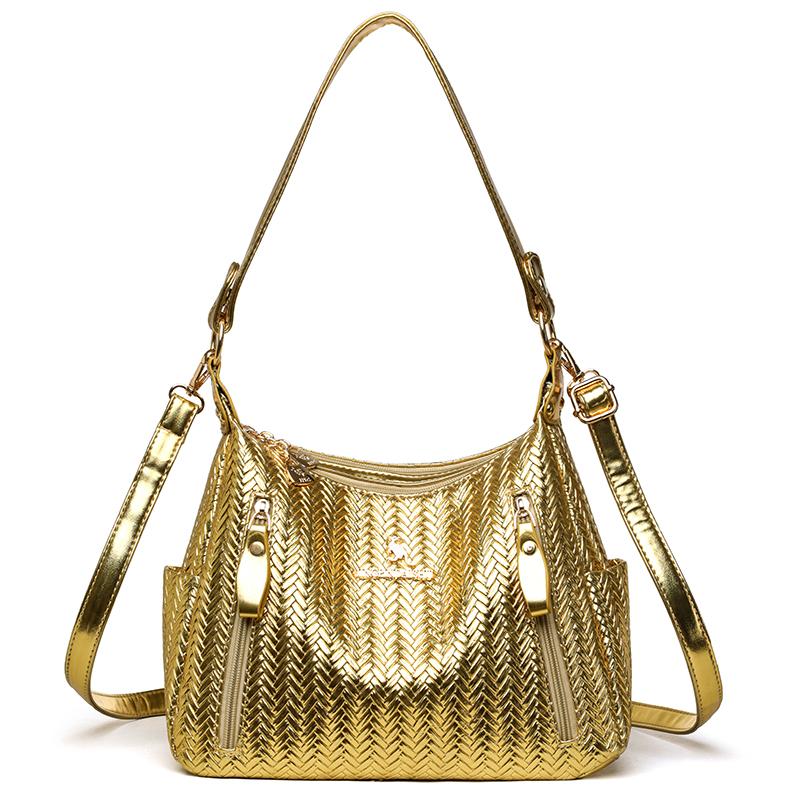 Große Umhängetasche PU Crossbody Tasche Mehrschichtige Tasche Muttertasche