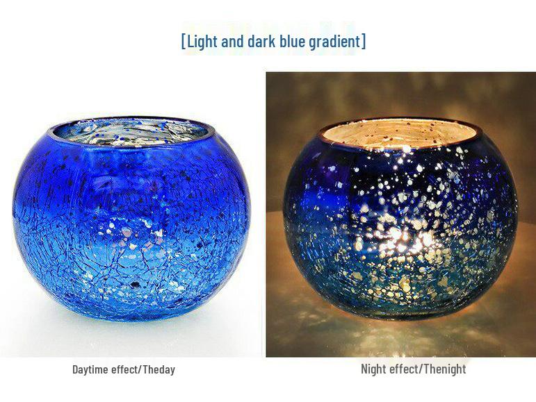 European Electroplated Glass Candlestick - Romantic Candlelit Dinner Decoration, Round Wedding or Festival Gift.