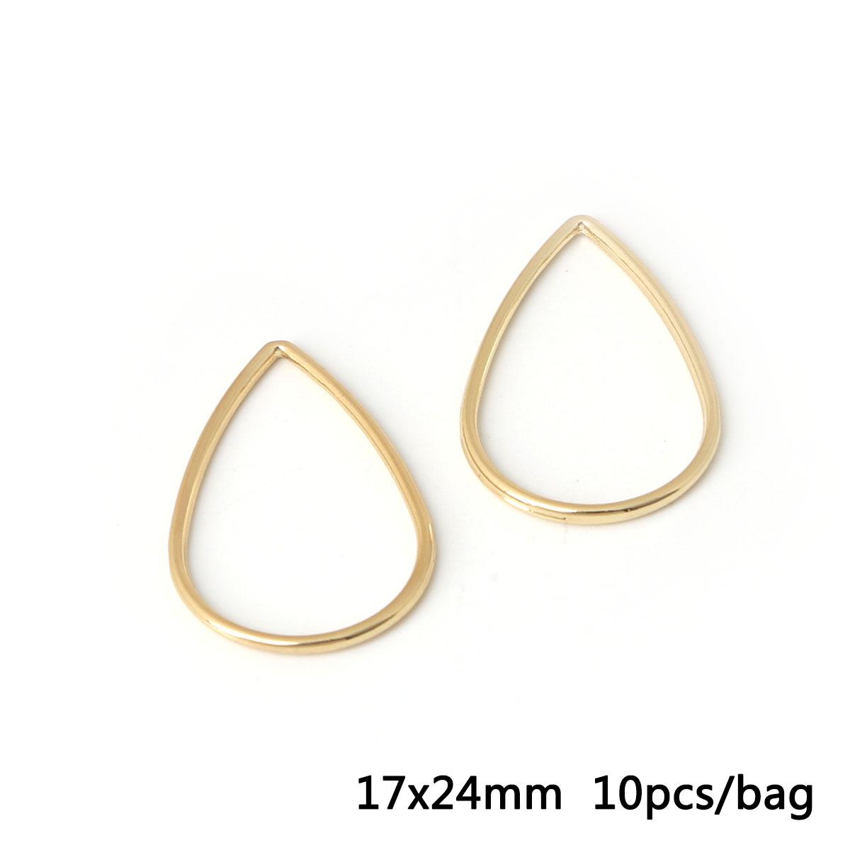 10шт геометрические подвески-шармы для изготовления ювелирных изделий Diy аксессуары для браслетов 17×24mm золотой