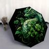 1pc Green Leaf Dragon Automatic Folding Umbrella - 3 Folding Design, Vivid Cartoon Pattern, Suitable for Outdoor Activities, A Gift for Fans In A
