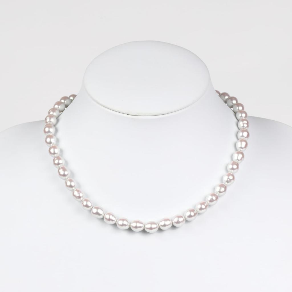 [MIONO] [Produced by Yumi Katsura] Yumi sienne Pearl Necklace Coco 42cm Formal Occasions Simple Popular White Made in Japan (Silver)